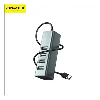 Awei CL-122 USB Type A Plug USB Hub to USB 2.0 4 Ports for Mac-Book/PC USB HUB 750mm Length Fast Data Transfer